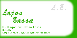 lajos bassa business card